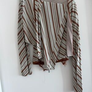 Zara Brown and Cream Striped Cardigan